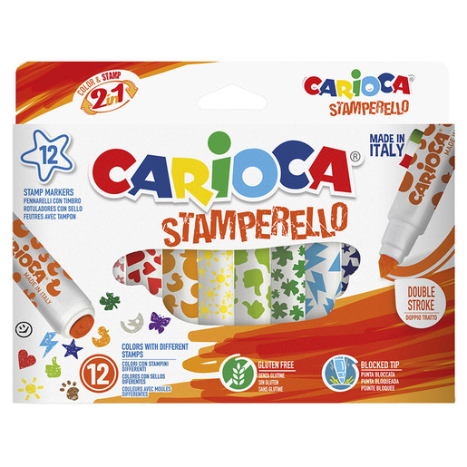 Marcadores marca Carioca con tinta de alta cobertura y colores vibrantes. Versátiles para escuela, oficina, arte y manualidades.