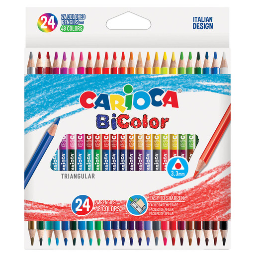 Lápices de colores marca Carioca con mina pigmentada y resistente. Trazos suaves, intensos y mezclables, ideales para dibujo, coloreado y proyectos escolares.