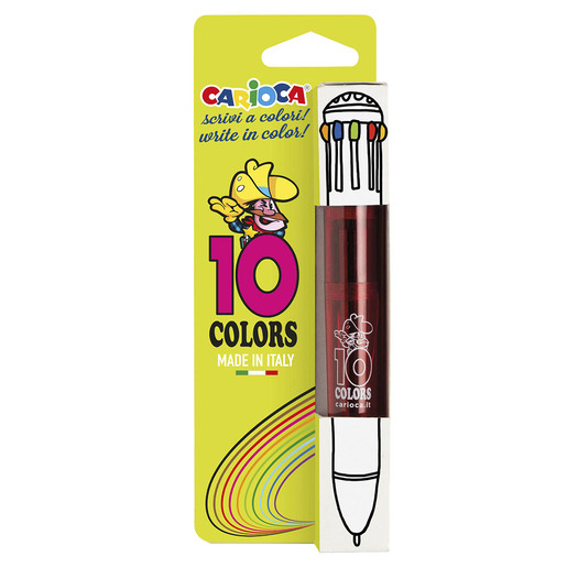 Boligrafo marca Carioca de tinta fluida y trazo uniforme. Escritura comoda y duradera para uso diario en escuela y oficina.