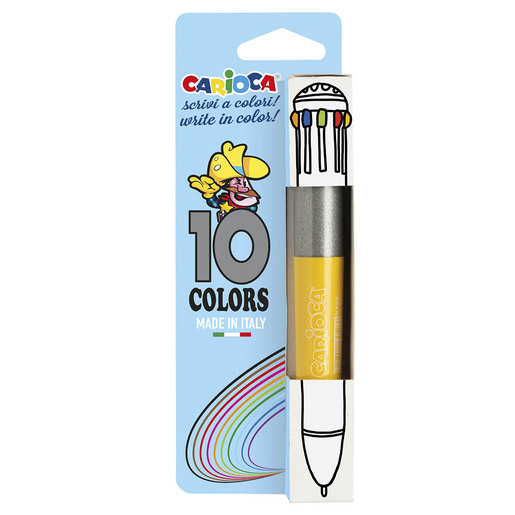 Boligrafo marca Carioca de tinta fluida y trazo uniforme. Escritura comoda y duradera para uso diario en escuela y oficina.