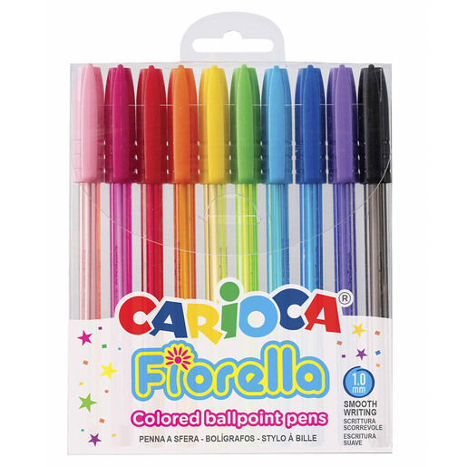 Boligrafo marca Carioca de tinta fluida y trazo uniforme. Escritura comoda y duradera para uso diario en escuela y oficina.