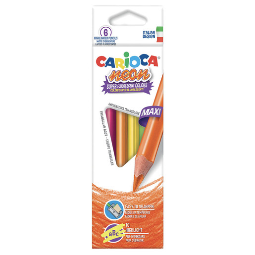 Lapices de colores marca Carioca con mina pigmentada y resistente. Trazos suaves, intensos y mezclables, ideales para dibujo, coloreado y proyectos escolares.