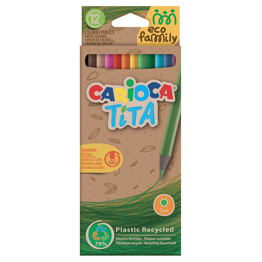 Lápices de colores marca Carioca con mina pigmentada y resistente. Trazos suaves, intensos y mezclables, ideales para dibujo, coloreado y proyectos escolares.