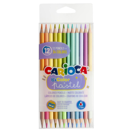 LAPICES DE COLOR CARIOCA PASTEL BICOLOR 12U