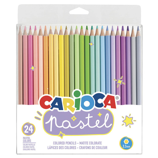 Lápices de colores marca Carioca con mina pigmentada y resistente. Trazos suaves, intensos y mezclables, ideales para dibujo, coloreado y proyectos escolares.