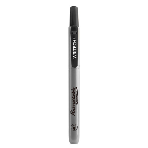 Marcador permanente marca Writech de tinta resistente al agua y al desvanecimiento. Escribe sobre papel, cartón, plástico, metal, vidrio y madera. Ideal para etiquetar y marcar en oficina, taller y bodega.