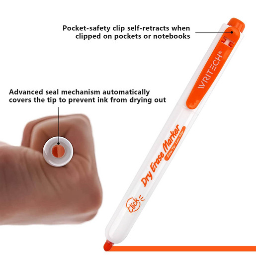 MARCADOR PARA PIZARRA WRITECH RETRACTIL ROJO