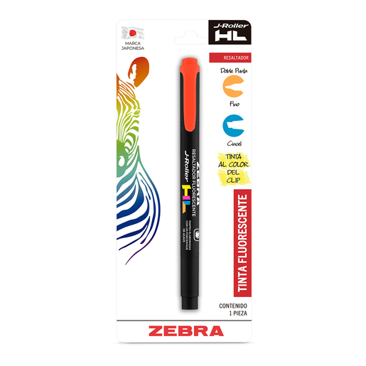 Marcatextos marca Zebra con tinta fluorescente para resaltar informacion clave en libros, apuntes y documentos. Trazo uniforme que no traspasa el papel.