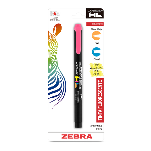 Marcatextos marca Zebra con tinta fluorescente para resaltar informacion clave en libros, apuntes y documentos. Trazo uniforme que no traspasa el papel.
