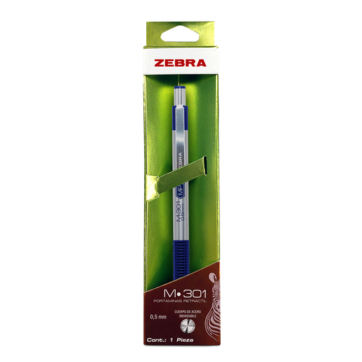 Portaminas marca Zebra de escritura precisa y duradera. Mecanismo de avance suave, agarre cómodo y compatible con minas estándar.