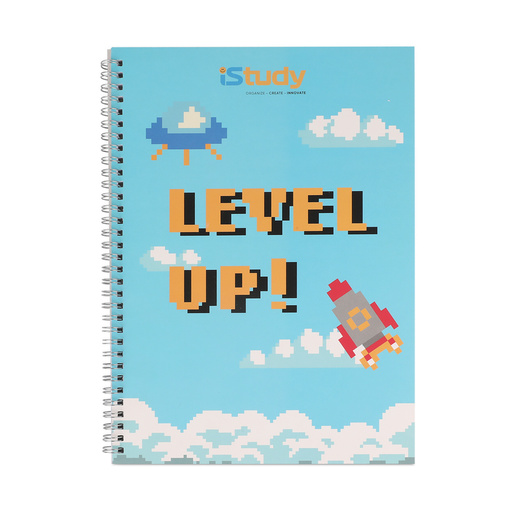 Cuaderno con espiral marca iStudy de hojas de calidad para apuntes, tareas y notas. Espiral metalica resistente que permite girar las paginas 360 . Tipo de rayado: Lineas.