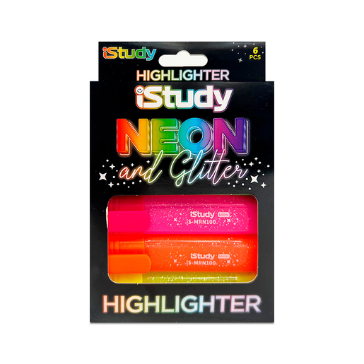 Marcatextos marca iStudy con tinta fluorescente para resaltar informacion clave en libros, apuntes y documentos. Trazo uniforme que no traspasa el papel.