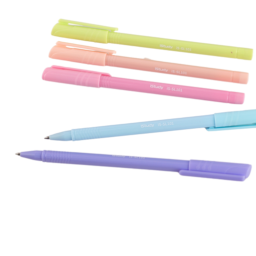 Bolígrafo marca iStudy de tinta fluida y trazo uniforme. Escritura cómoda y duradera para uso diario en escuela y oficina.