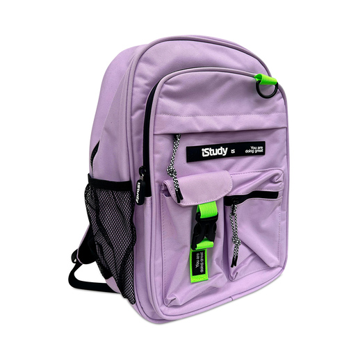 Mochila marca iStudy con compartimentos amplios y diseno comodo. Tirantes acolchados y materiales resistentes, ideal para escuela, viaje o uso diario.