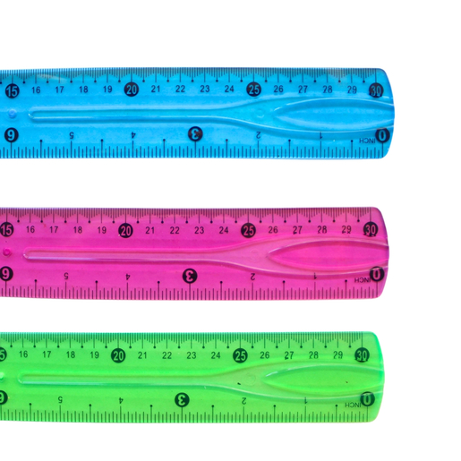 REGLA FLEXIBLE ISTUDY NEON 30CM COLORES: ROSADO, VERDE, AZUL