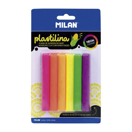 Plastilina marca Milan suave y maleable, fácil de moldear. Colores vivos que se mezclan entre sí, no se seca con el uso. Estimula la creatividad y motricidad fina.