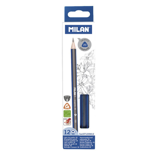 LAPIZ DE GRAFITO MILAN TRIANGULARES 2B 12U