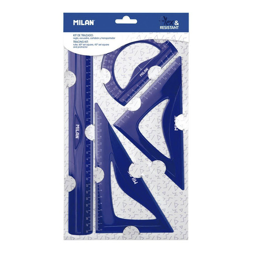 Regla marca Milan de medicion precisa con escala clara y resistente. Indispensable para tareas escolares, dibujo tecnico y oficina.