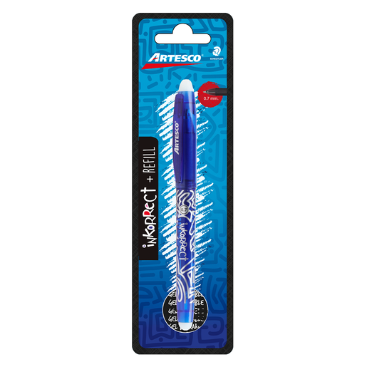 Bolígrafo de gel marca Artesco con tinta fluida y secado rápido. Trazo nítido y constante, ideal para escritura cómoda en clase, oficina y planners.