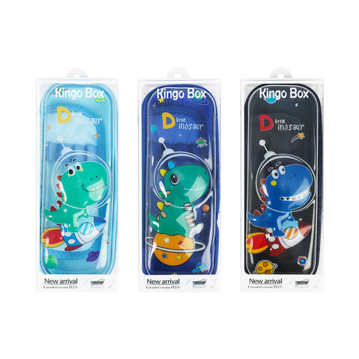 Estuche con diseño dinosaurio para organizar lápices, bolígrafos y útiles. Cierre seguro y diseño divertido para niños y niñas.