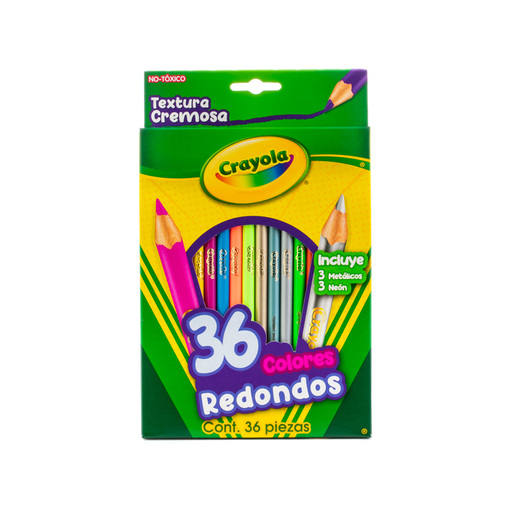 Lapices de colores marca Crayola con mina pigmentada y resistente. Trazos suaves, intensos y mezclables para dibujo, coloreado y proyectos escolares.