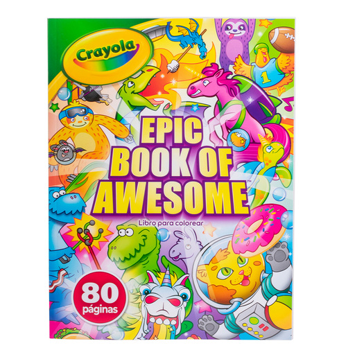 Libro para colorear marca Crayola con ilustraciones divertidas y didacticas. Estimula la creatividad y la motricidad fina de ninos y ninas.