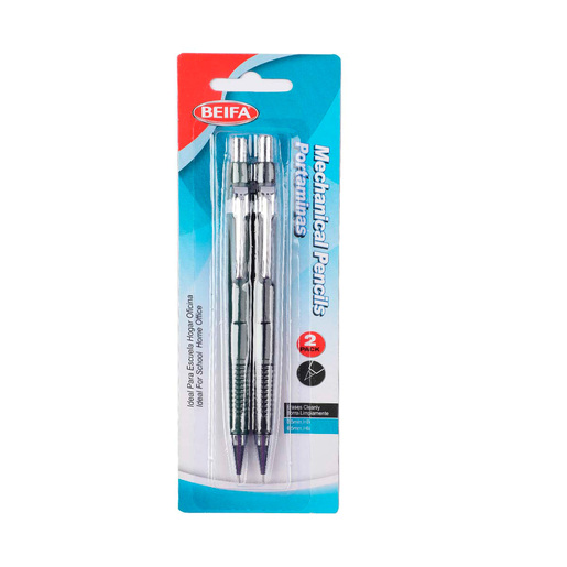 Portaminas mina hb 0.5 mm. color negro con verde. Producto de calidad para escuela, oficina y uso diario.