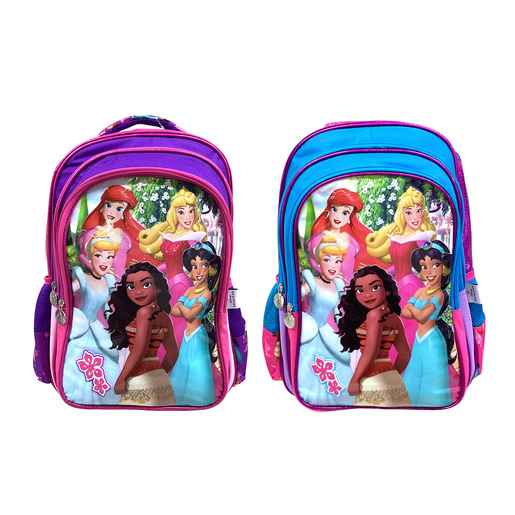 Mochila con diseno Disney Princesas con compartimentos amplios y diseno comodo. Tirantes acolchados y materiales resistentes para uso diario en escuela.