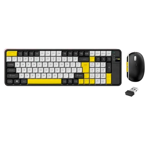 SET TECLADO Y MOUSE INALAMBRICO BLANCO CON NEGRO QW06