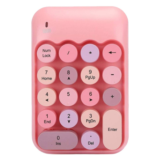 TECLADO NUMERICO INALAMBRICO COLORES LILA, CELESTE ROSA Y TURQUESA PL-IT16M