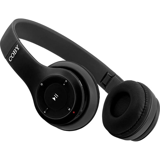 AUDIFONOS INALAMBRICOS COBY COMPACTOS Y PLEGABLES COLOR NEGRO