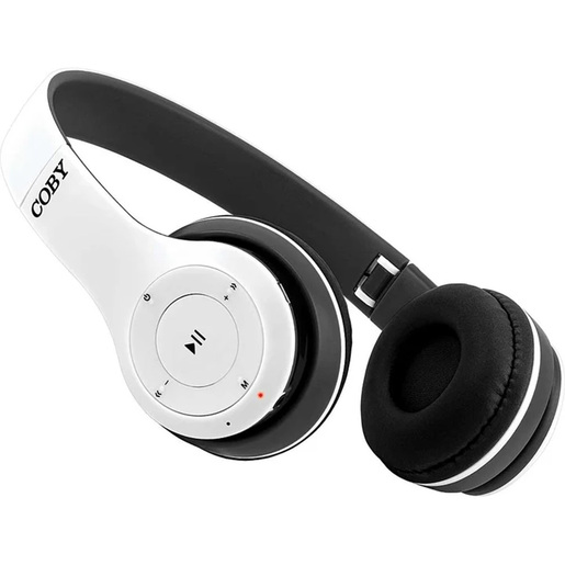 AUDIFONOS INALAMBRICOS COBY COMPACTOS Y PLEGABLES COLOR BLANCO