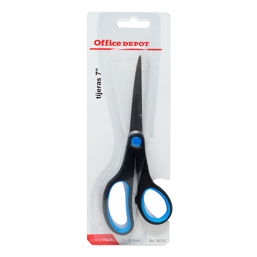 TIJERA OFFICE DEPOT 7" ESTUDIANTIL CON GRIP