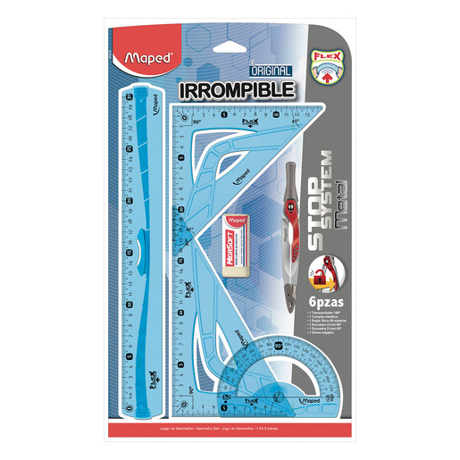 Set escolar marca Maped con utiles complementarios listos para usar. Ahorra tiempo y dinero con productos coordinados para escuela, oficina o regalo.