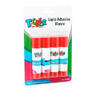 LÁPIZ ADHESIVO BLANCO 10 GR B/4 