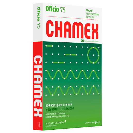 PAPEL CHAMEX TAMAÑO OFICIO RESMA 75 GR